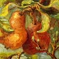 Etienne Pear Duet Canvas Giclee(16 x 16")