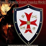 Knight Templar Royal Crusader Shield Red Cross w/ Grid