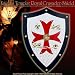 Knight Templar Royal Crusader Shield Red Cross w/ Grid