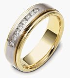 Designer 14 Karat Two-Tone Gold Round Diamond Anniversary Ring