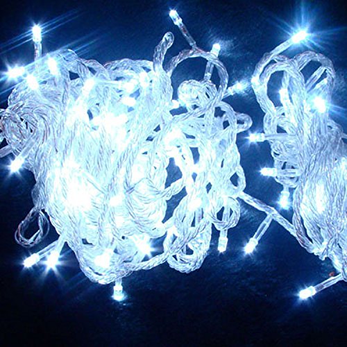 Hikong Xmas 10m 100 Led Fairy String Light Christmas Wedding Party Holiday Decoration Light Led Fairy Flash Light Ornament String Lamp With Tail Plugs (Pure White) Hikong Xmas 10m 100 Led Fairy String Light Christmas Wedding Party Holiday Decoration Light Led Fairy Flash Light Ornament String Lamp With Tail Plugs (Pure White)