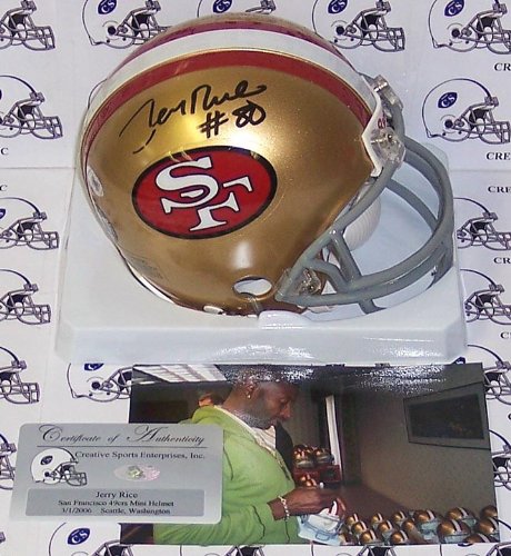 Jerry Rice Hand Signed 49ers Mini Helmet