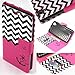 ZTE Boost Max N9520 Case, SOGA® PU Leather Magnetic Flip Design Wallet Case for ZTE Boost Max N9520 (Boost Mobile) - Pink Chevron Anchor Love [SWE541]