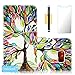 Galaxy S7 Case,S7 Case, Tradekmk(TM);Colored Design PU Leather Card Holders Stand Wallet Phone Case Cover(Colorful Tree) For Samsung Galaxy S7, [+Stylus+Screen Protector]Samsung Galaxy S7 Case