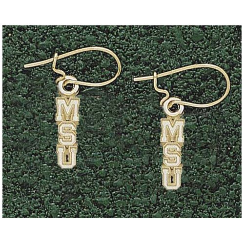 LogoArt Michigan State Spartans 10K Team Font 5/8 Dangle Earrings