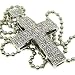 Men's new big silver plated cross chain necklace bling bling hip hop