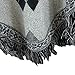 Mooncolour Women's Assorted Colors Round Collar Tassels Hem Batwing Sleeve Poncho