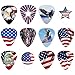 American Flag Guitar Picks Collection (12-pack)...Awesome Patriotic picks show your support for this great country, America!...Custom Printed Modern Designs feature the American Flag and Bald Eagle...GREAT GIFT for pickers of ALL ages.