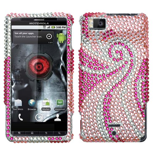 Hard Diamante Protector Skin Cover (Faceplate/Snap On) Full Rhinestones Diamond Bling for Motorola DROID X Android Phone MB810 Verizon Wireless - Phoenix Tail(Pink) Hard Diamante Protector Skin Cover (Faceplate/Snap On) Full Rhinestones Diamond Bling for Motorola DROID X Android Phone MB810 Verizon Wireless - Phoenix Tail(Pink)