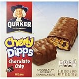 Quaker Chewy Dipps Granola Bars, Chocolate Chip, 6 ct - 1.09 oz each