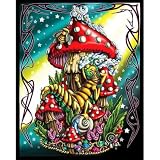  : Caterpillar & Shroom Blacklight Tapestry Wall Hanging