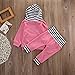 Newborn Baby Boy Girl Warm Striped Hoodie T-shirt Pants Outfit Set Kids Clothes