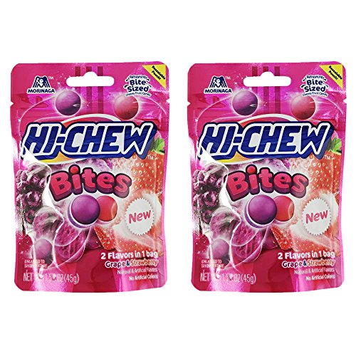 Morinaga New Hi-Chew Bites Grape & Strawberry 45g (Pack of 2)
