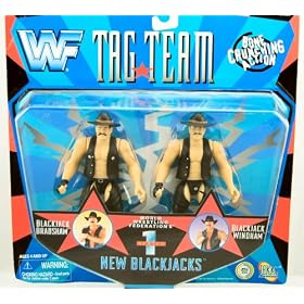 WWF Tag Team Series - New Blackjacks - Series 1 - Blackjack Bradshaw & Blackjack Windham Action Figures - Very Rare - Jakks - Limited Edition - Mint - Collectible
