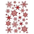 Easy Instant Decoration Wall Sticker Decal - Red Ornate Snowflakes