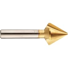 Magafor 4832 Series Cobalt Steel Single-End Countersink Set, TiN Coating, 3 Flutes, 60 Degrees, Round Shank (5 Piece Set)