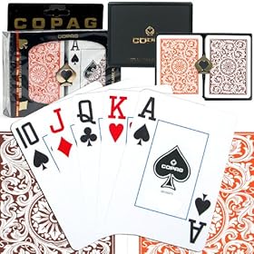  Copag Poker Size Jumbo Index - 1546 Orange and Brown Setup Playing Cards (Multi)