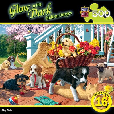 MasterPieces Glow in The Dark Hidden Images Play Date Jigsaw Puzzle, 500-Piece