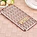 Iphone 6 plus case,3D Chevron pattern transparent shiny soft TPU hybrid rubber case with PINK Metal kickstand and electroplated bumper cover for Apple iPhone 6 plus/iphone 6s Plus rose gold
