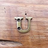MANJA MTMET-140 真鍮 金具 U【金物 数字 ナンバー 英字 アルファベット アンティーク レトロ調 ナチュラル】