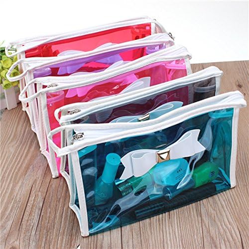 Transparent PVC Makeup Bag Bow Tie Travel Cosmetic Handbag Case Storage
