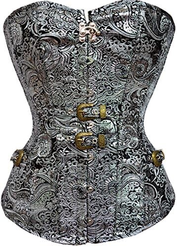 Women's Steampunk Punk Rock Floral Jacquard Overbust Corset Top