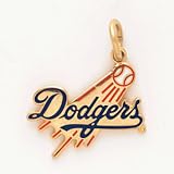 Los Angeles Dodgers Gold Tone Chain Necklace with Dodgers Team Logo Pendant