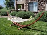 New Cypress Wooden Curved Arc Hammock Stand W/ Hammock