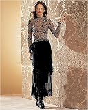 Ruffled silk skirt