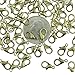 Curved Lobster Clasps -100 pcs Bronze Plated Lobster Claw Clasps Findings - 7 mm x 12 mm with Kare & Kind Retail Packaging (Bronze)