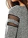 Allegra K Women's Mesh Panel Raglan Sleeves Scoop Neck T-Shirt XL Dark Grey
