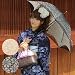 「なでしこ」 花柄総レースＵＶカット日傘 晴雨兼用 50cm 浴衣パラソル アンブレラ〔zu〕