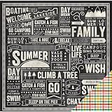 Pebbles Lakeside Chalkboard 12x12 Scrapbook Paper