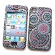 Apple iPhone 4 & 4S Snap-on Protector Hard Case Rhinestone Cover "Circle Circus" Design