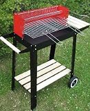 61PIYUojUIL SL160 in Grillwagen mit Holz Ablagen, BBQ Grill, 86x27x83, Stand Grill Wagen
