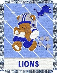 Detroit Lions Woven Baby Blanket Throw - NFL Football Fan Shop Sports Team Merchandise