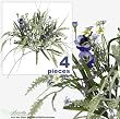 FOUR 17" Pansy Astilbe Mixed Artificial Flower Grass Arrangement _Lavender Purple