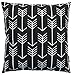 JinStyles Accent Decorative Throw Pillow Cover, Square, Print, Black, 18 x 18, 1 Cover