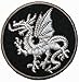 White Welsh Dragon Patch Fantasy Legend Badge Sign Embroidered Iron On Applique