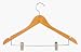 Quality Store Fixtures Deluxe Hard Wood 17 Suit Hanger Natural Finish with Chrome Clips - Box of 25