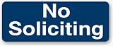 No Soliciting Sign Blue