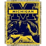 Michigan Wolverines NCAA Triple Woven Jacquard Throw (019 Focus) (48x60)