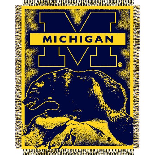 Michigan Wolverines Triple Woven Jacquard NCAA Throw (019 Focus) by Northwest (48x60)