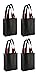 CYMA Reusable 2 Bottle Wine Tote- 4 Pack (Black)