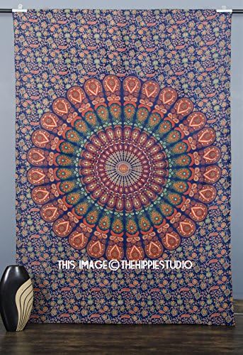 Indian Mandala Tapestries, Hippie Wall Tapestries, Bohemian Bed Spread, Tapestry Wall Hanging, Boho Tapestry Throw, Tapestries for Dorms, College Tapestries, Wall Art (60 X 90 Inches)