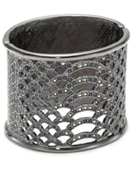 Judith Leiber Jewelry Python Pattern and Swarovski Pave Crystal Cuff Bracelet