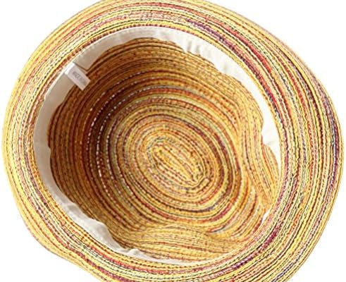 Mod Tree Women's Colorful Stripes Beach Sun Hat Straw Fedoras Bucket Hat