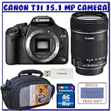 Canon EOS Rebel T1i Digital SLR (Body OutFit) w/ EF-S 18-135mm f/3.5-5.6 IS Lens + 16GB Memory Card + Advanced Shooters Package Package # 1