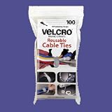 VEK91140 - Ties, Reusable, Adustable, Pre-cut, 8, 100 Count, Black