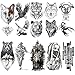 VANTATY 10 Sheets Realistic Tiger Temporary Tattoos Animals For Men Body Armband Soldier Fake Tatoo Stickers For Women Scorpion Wolf Deer Elk Eagle Bear Dot Adults Forearm Tattoos Girls Kids Teens.